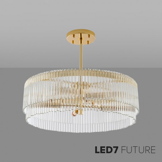 Ritz - Curved Glass Tubes Chandelier